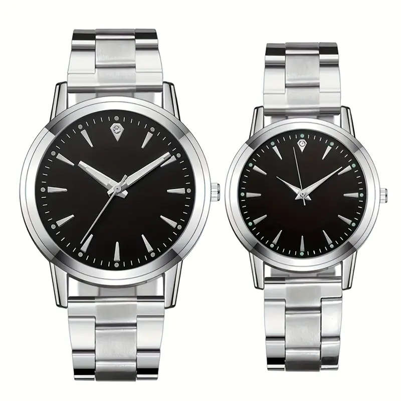 His and her's elegant quatz watches set