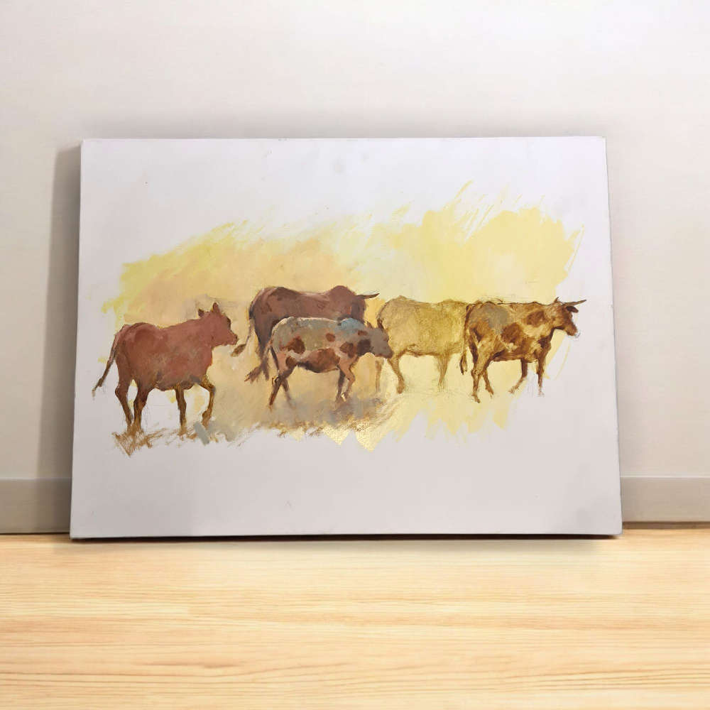 Oil and Acrylic painting on canvas 450x610mm