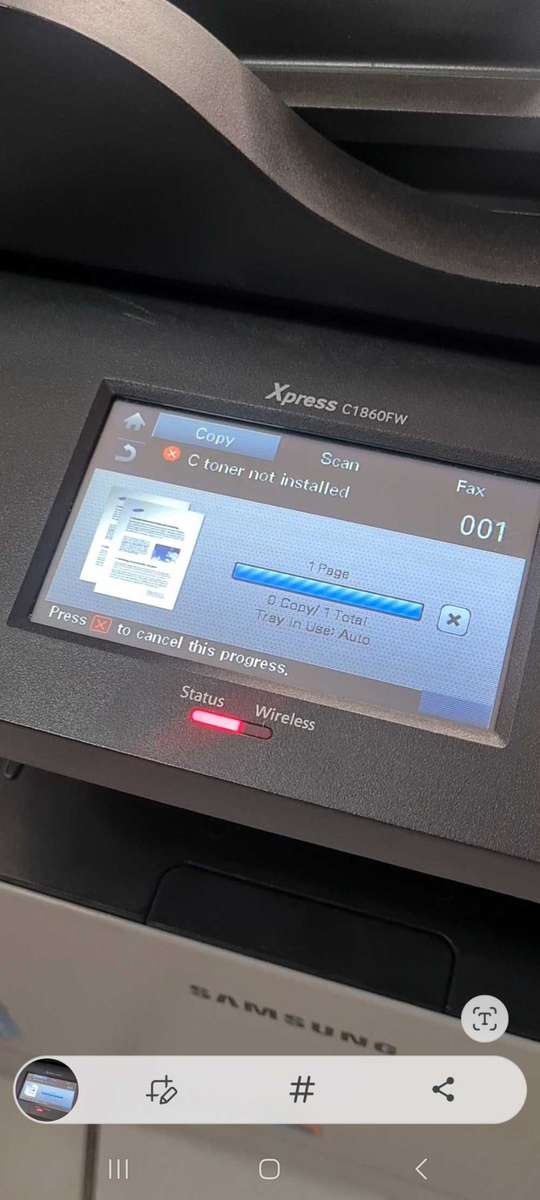 Samsung c1860fw wireless multifunctional printer (see all details)