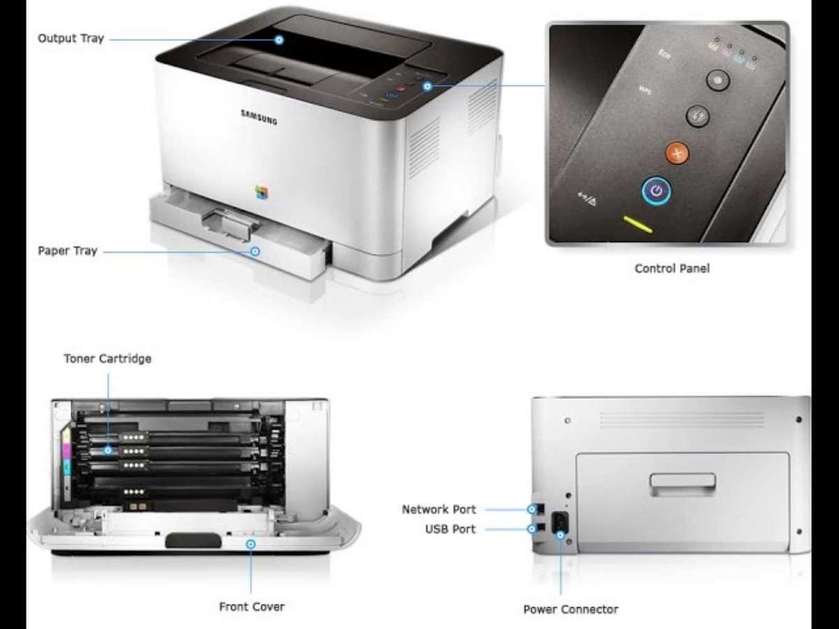 Wireless samsung clp-365w color printer