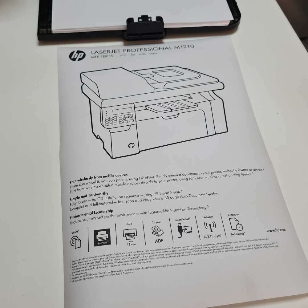 HP LaserJet Pro M1217nfw All-In-One Laser Mono Printer