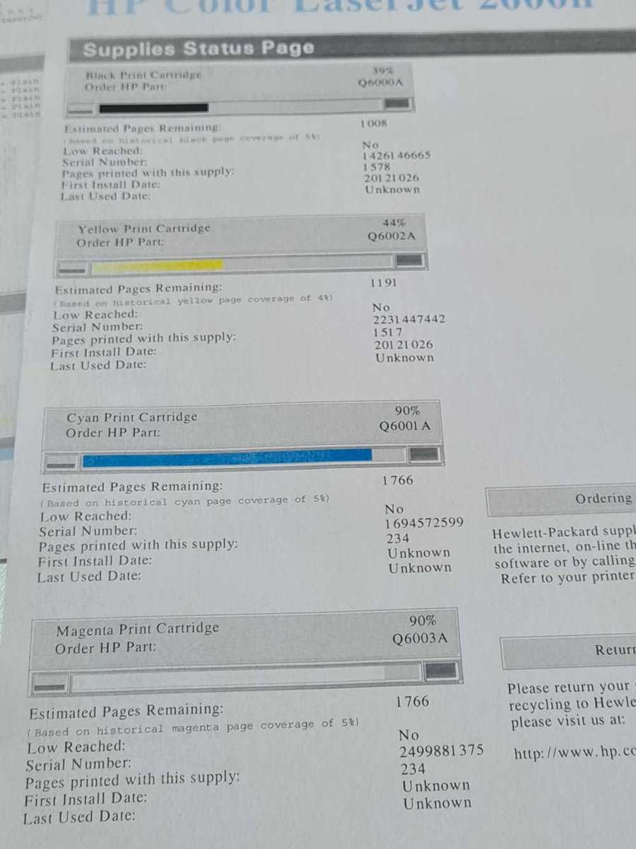 HP Color Laserjet 2600n