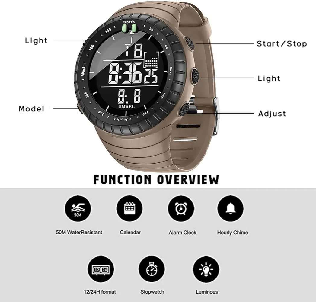 Digital RUGGED MultiFunctional watch