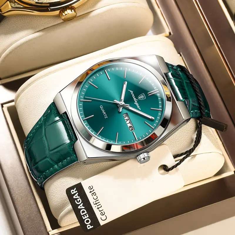 Poedagar Waterproof Luminous Calendar Men's Watch