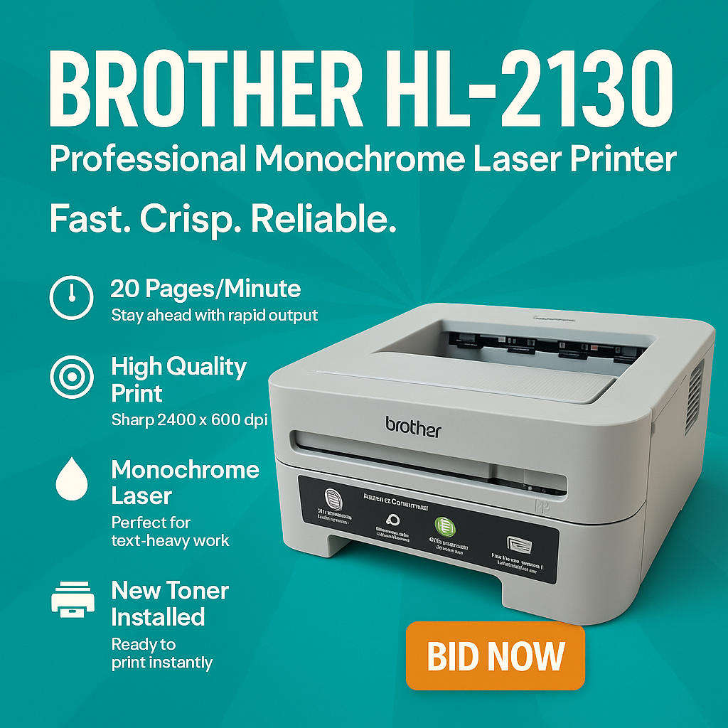Brother HL 2130 laser printer with New Toner