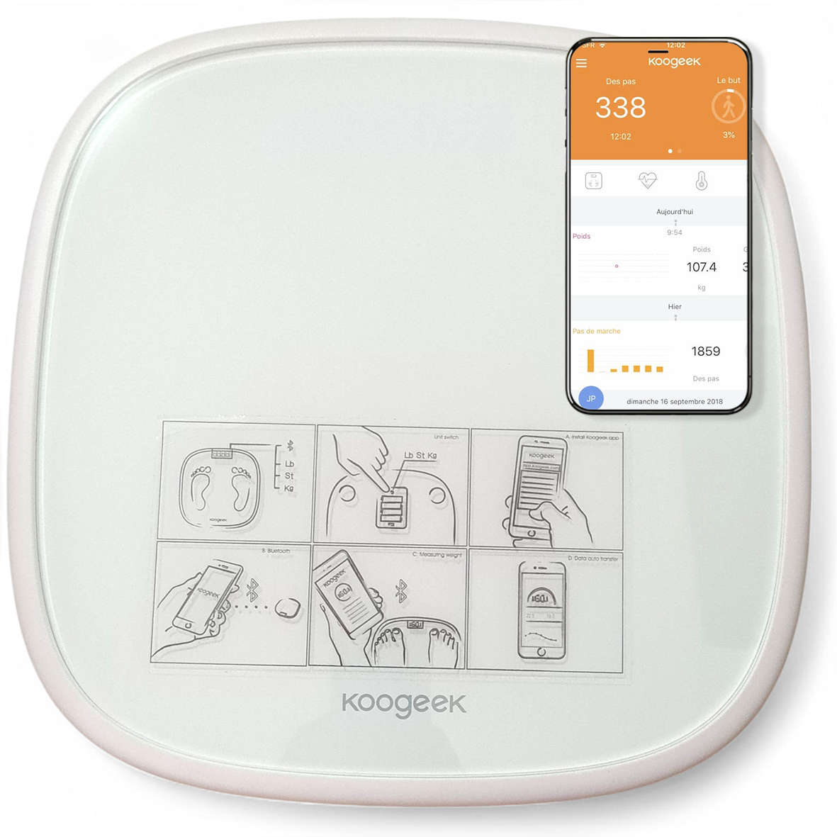 Wifi - Bluetooth wireless Smart Scale koogeek sg1 (Android only)