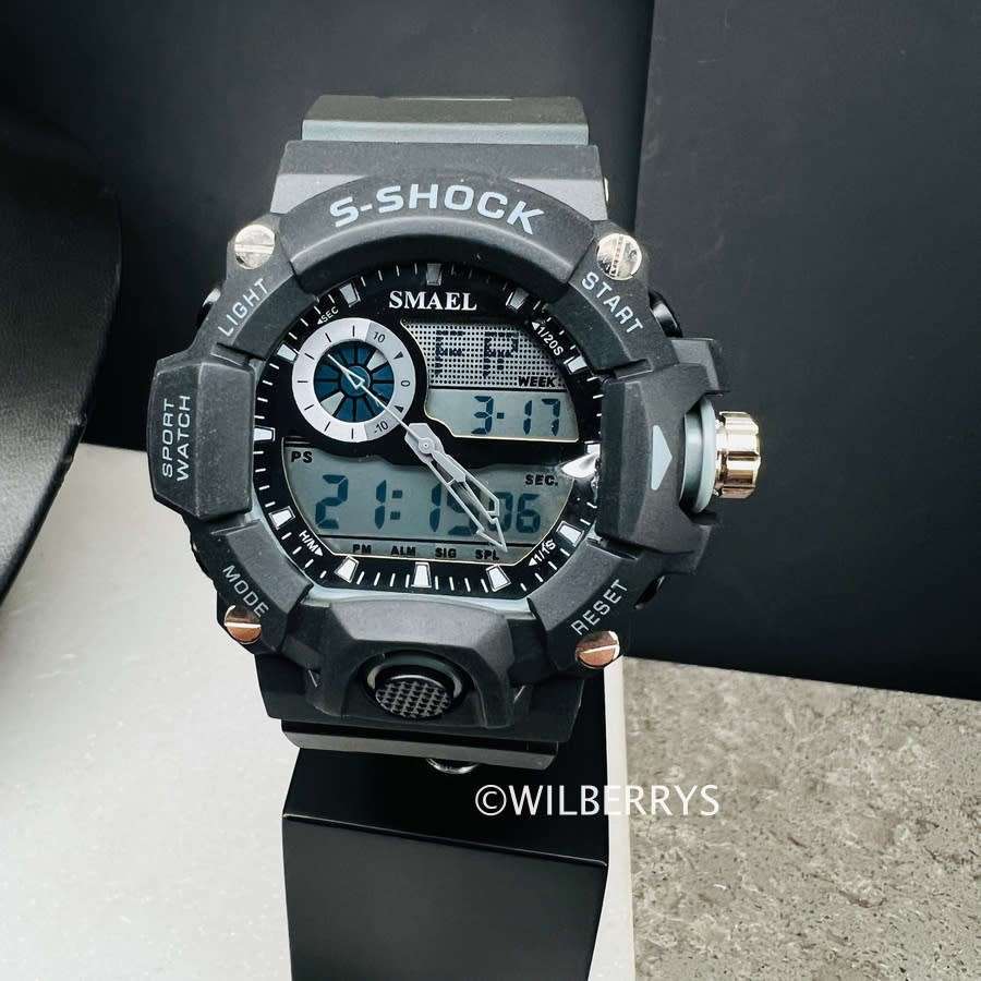 SMAEL Men`s SHOCK PROOF Mens GAS MASK Black Watch WATER RESISTANT **BRAND NEW**