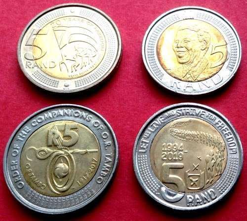 R 5 - Five Rand Commemorative Mixed Coins AU-UNC, One Bit Takes the Lot