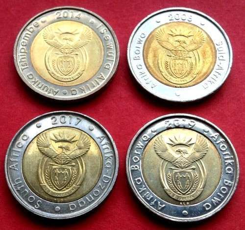 R 5 - Five Rand Commemorative Mixed Coins AU-UNC, One Bit Takes the Lot