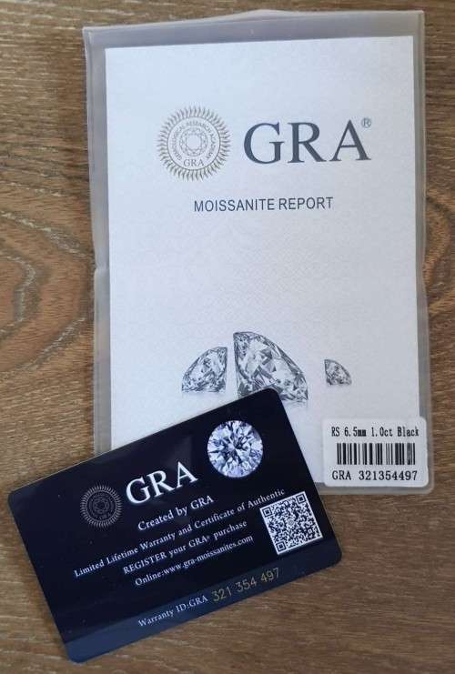 Moissanite 6.5mm 1CT Black Color VVS1 Round with GRA Certificate