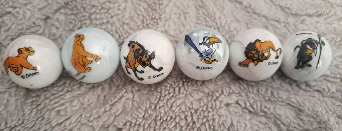 90's Vintage Disney Lion King Marbles(6pcs Lot)Pristine Scar & Nala