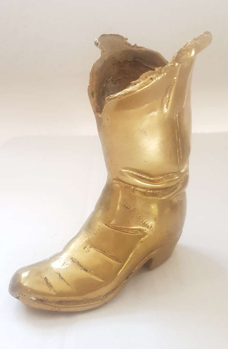 **VINTAGE ANTIQUE**  SOLID BRASS BOOT - Heavy