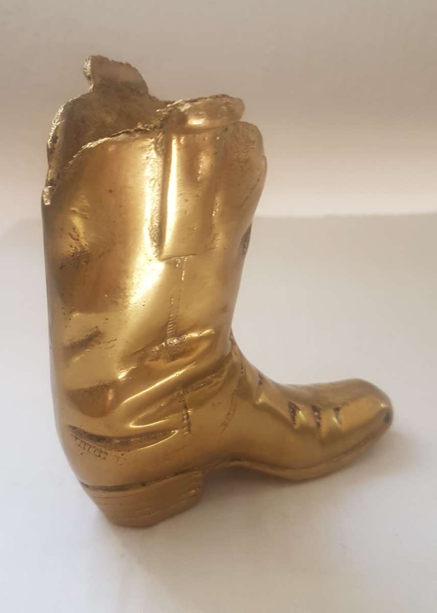 **VINTAGE ANTIQUE**  SOLID BRASS BOOT - Heavy