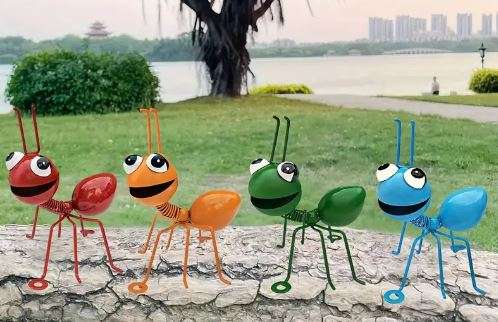 ***4 PIECE (ANTS)*** - DECORATIVE 3D IRON ANT SCULPTURES