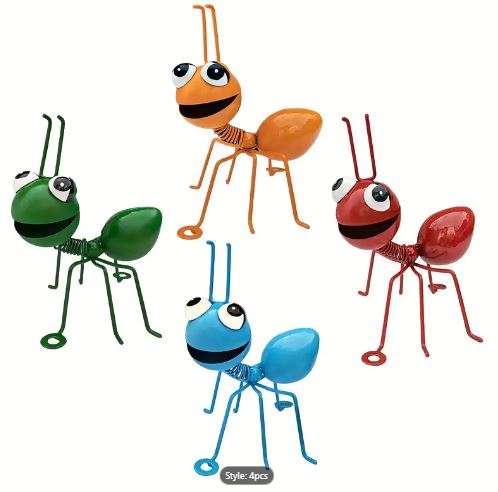 ***4 PIECE (ANTS)*** - DECORATIVE 3D IRON ANT SCULPTURES