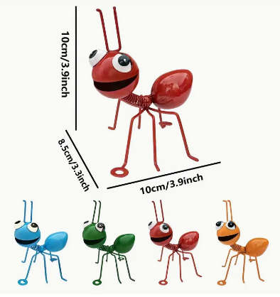 ***4 PIECE (ANTS)*** - DECORATIVE 3D IRON ANT SCULPTURES