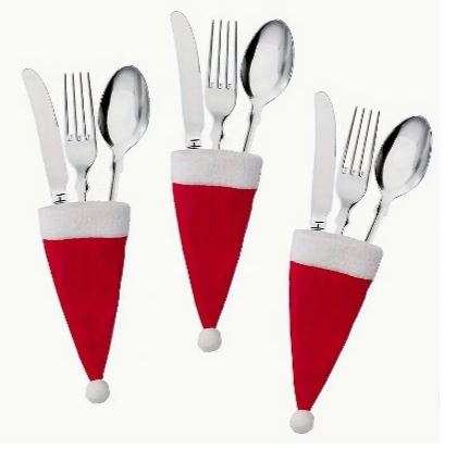 ***10 x PIECE***   Christmas CUTLERY HOLDERS for Knife & Fork