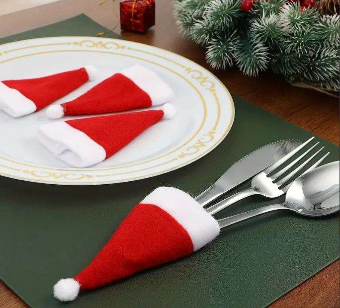 ***10 x PIECE***   Christmas CUTLERY HOLDERS for Knife & Fork