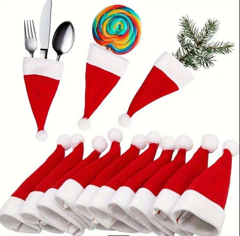 ***10 x PIECE***   Christmas CUTLERY HOLDERS for Knife & Fork