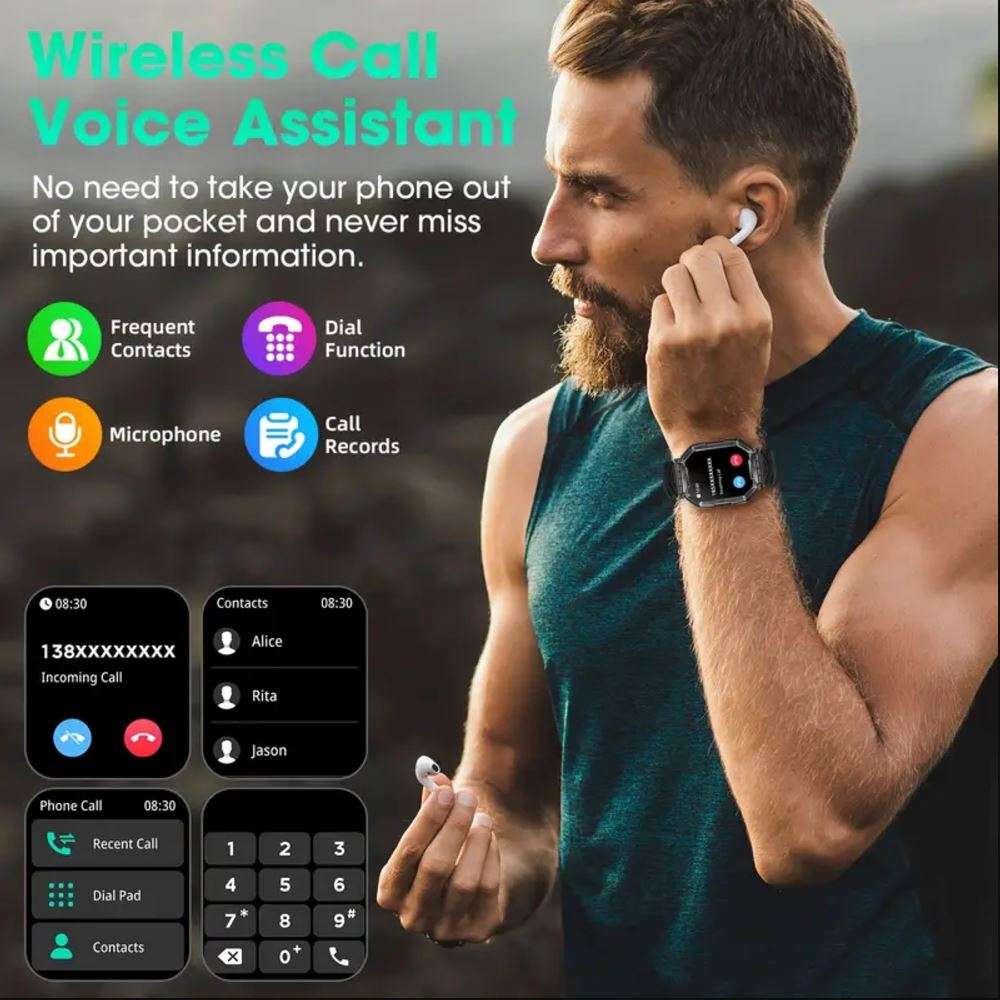 KR82 Sports Smart Watch, Ultra Clear, Large Screen, Long Life Battery, and loads of functions