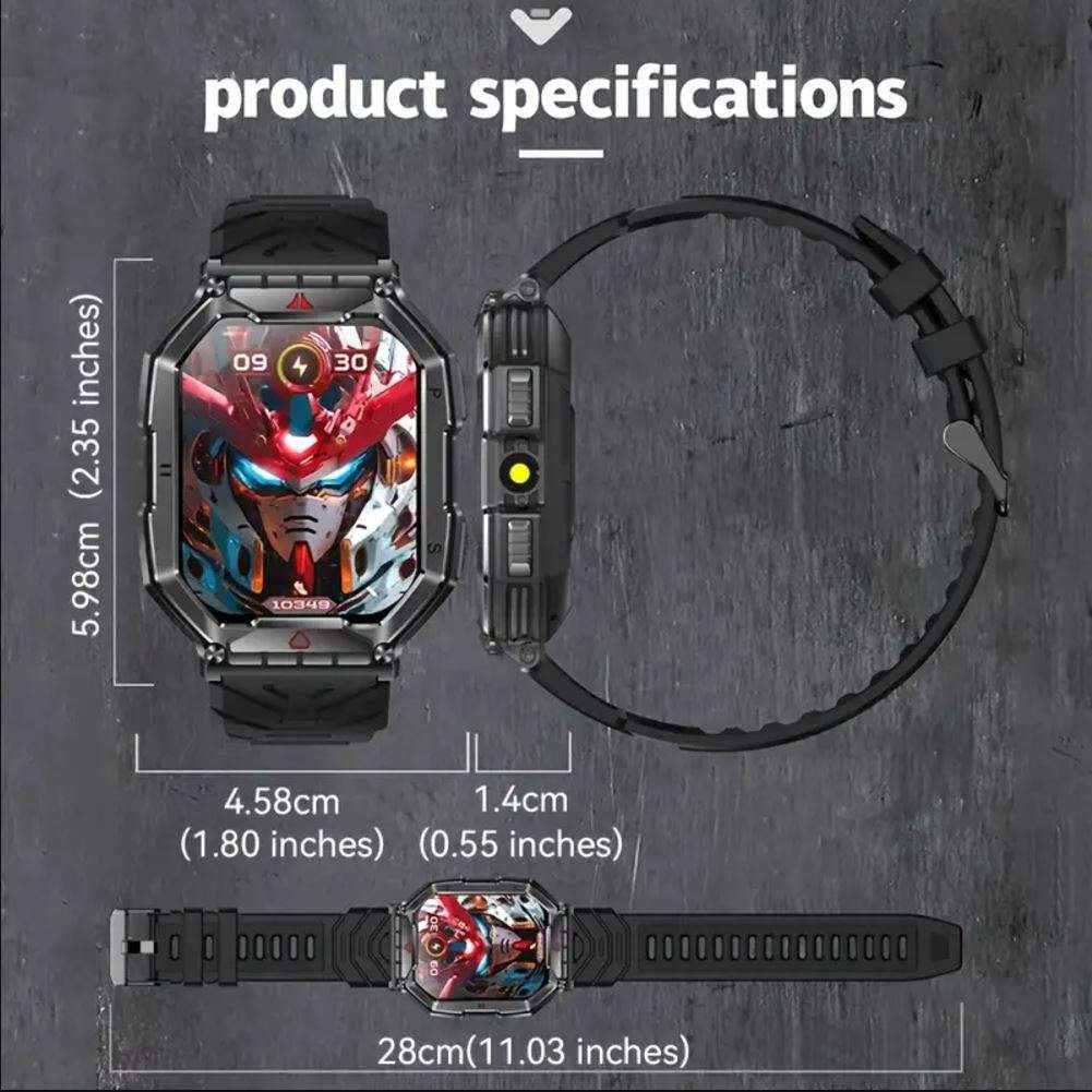 KR82 Sports Smart Watch, Ultra Clear, Large Screen, Long Life Battery, and loads of functions