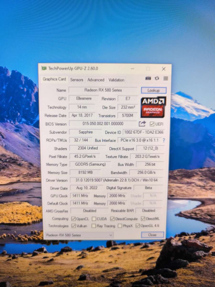 CLEAN!!! Radeon RX580 8GB Sapphire Nitro+