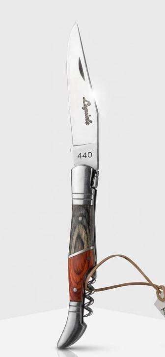 Vintage Laguiole style folding pocket tool with corkscrew.