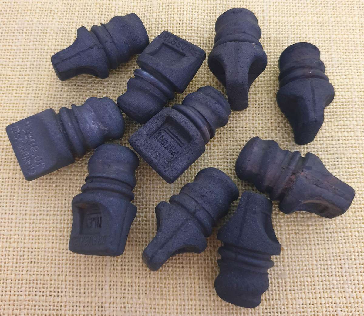 10 x Very old ebonite/vulcanite bottle screw caps