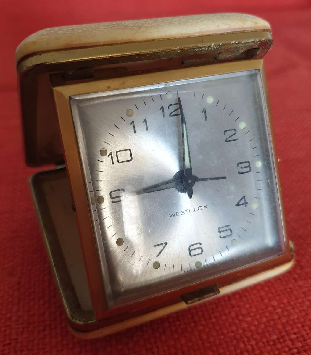 4 x vintage folding travel clocks (not working)