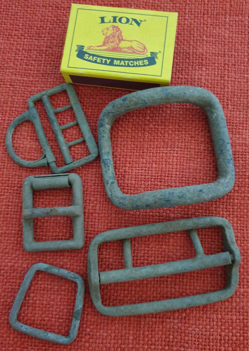 Antique leg shackle and other antique military items