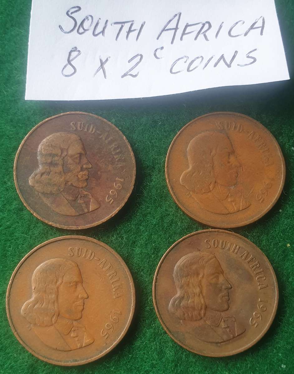 8 x South African 2 cent coins