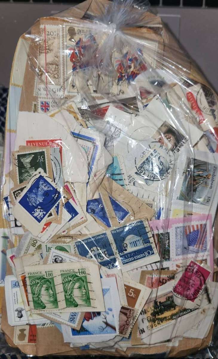 Stamps on paper Mix World