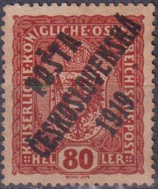 Stamp Czechoslovakia 1919 Austrian Stamps of 1916 Overprinted "POŠTA ČESKOSLOVENSKÁ 1919"