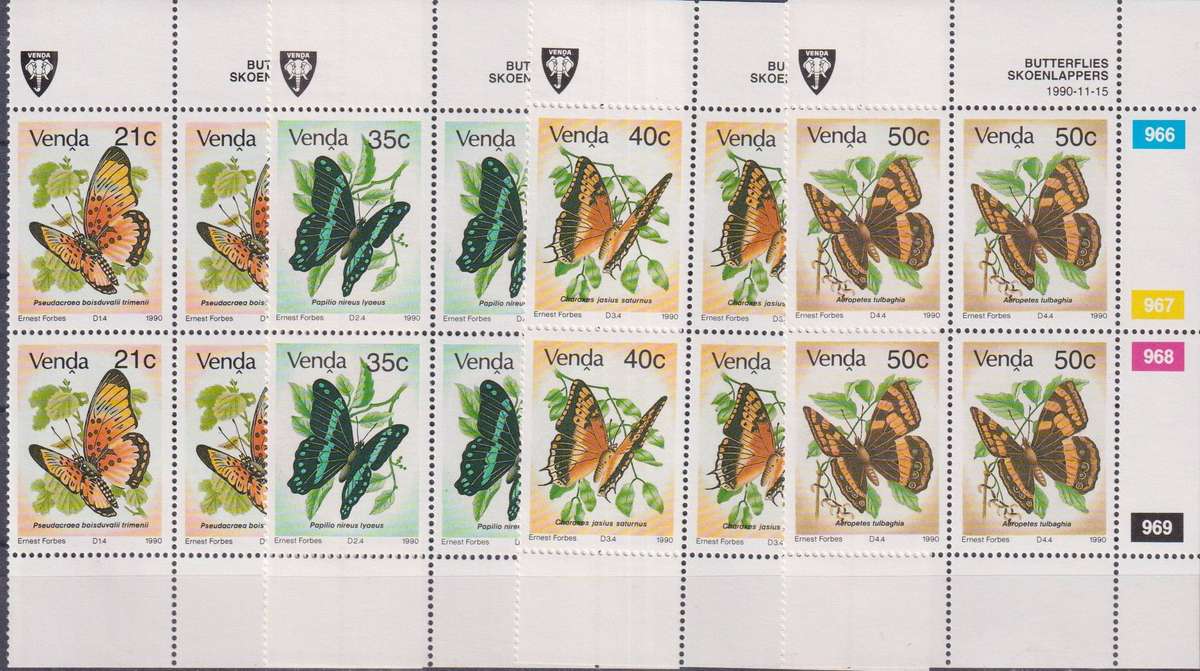 Stamps Venda 1990 Butterflies