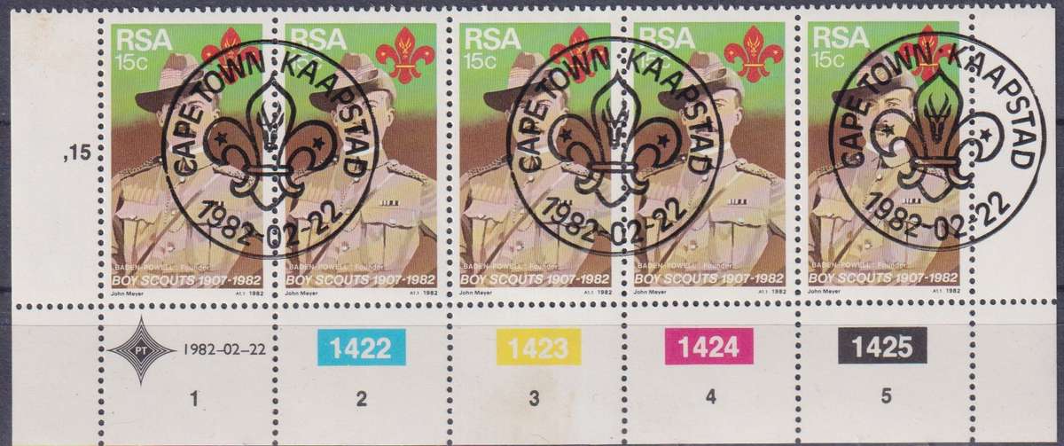 Stamp Control Blocks RSA 1982 The 75th Anniversary of Boy Scout Movement