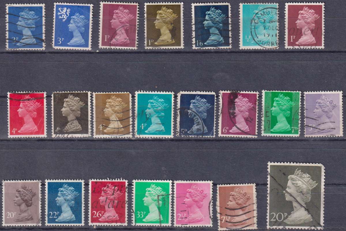 Stamps Stamp GB Machims  Queen heads