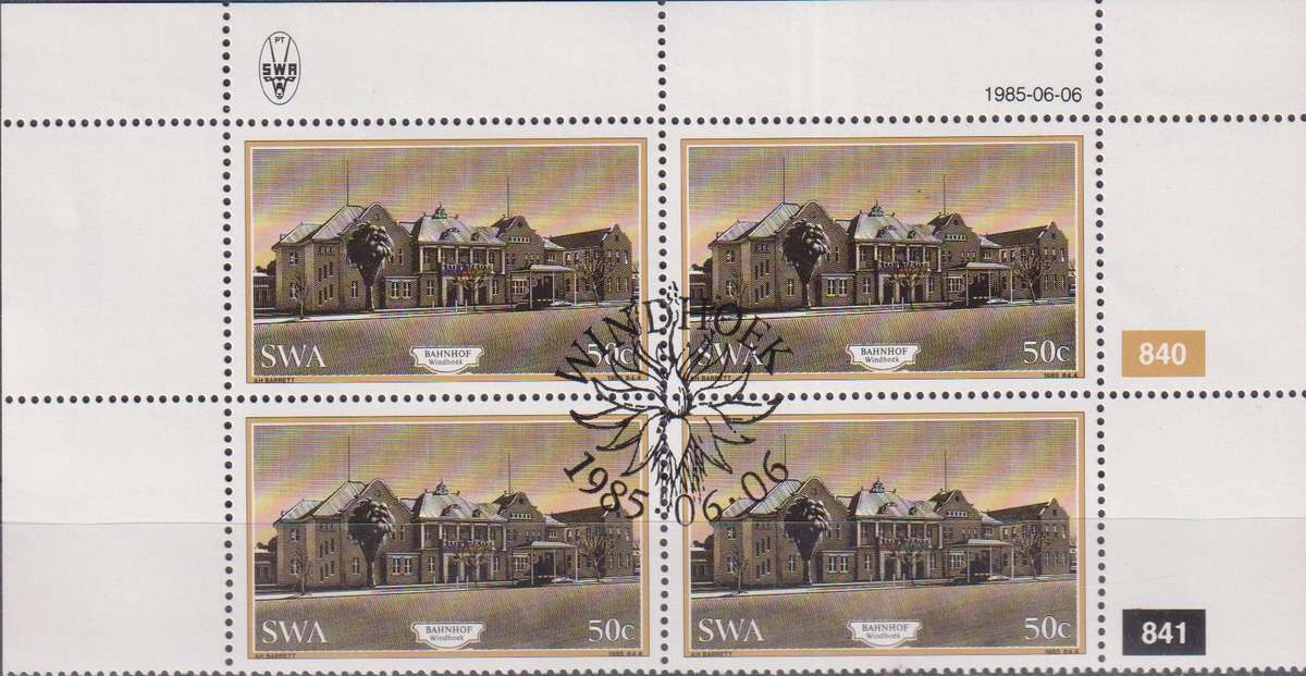 Stamp Control Blocks SWA 1985 Historic Buildings of Windhoek