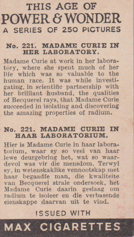Cigarette Card This Age of Power & Wonder No. 221