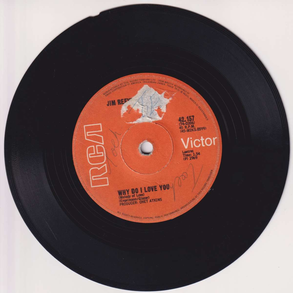 Seven Single LP / Vinyl Jim Reeves