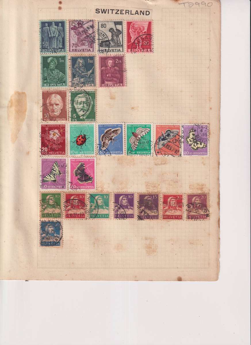 Stamps on paper