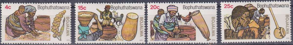 Stamps Bophuthatswana 1979 Sorghum Beer-making