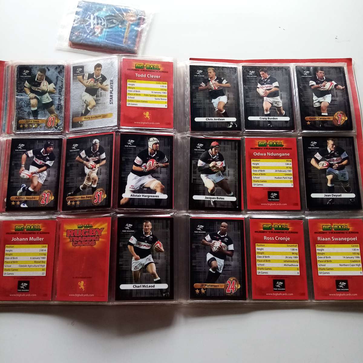 2009 Rugby Trading Card Collection - 148 Cards in Sleeve - Incomplete Set