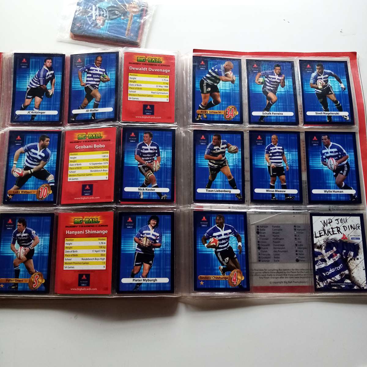 2009 Rugby Trading Card Collection - 148 Cards in Sleeve - Incomplete Set