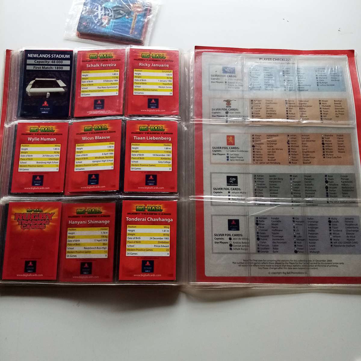 2009 Rugby Trading Card Collection - 148 Cards in Sleeve - Incomplete Set