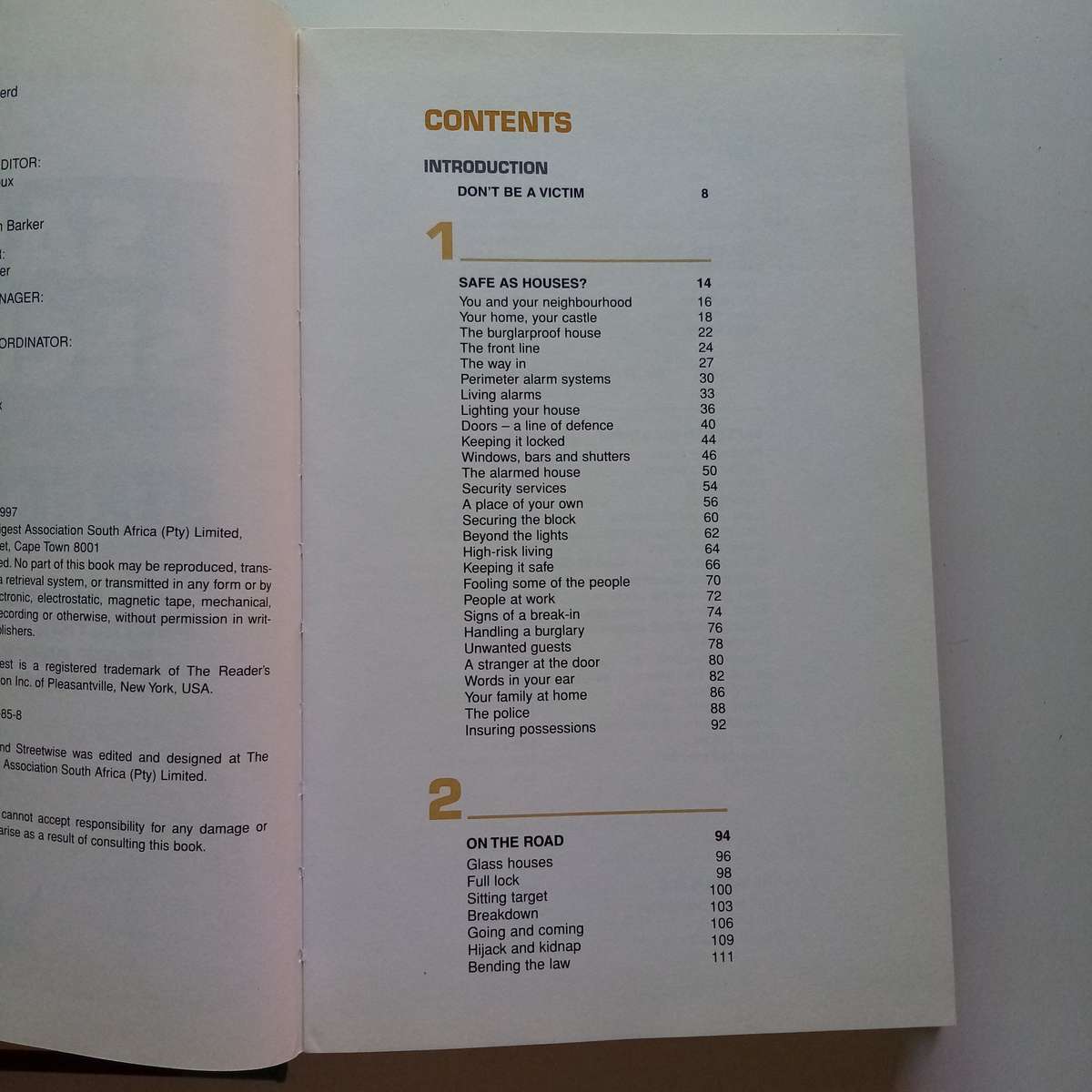 Safe, Secure and Streetwise by Readers Digest - Your Essential Guide to Personal Safety