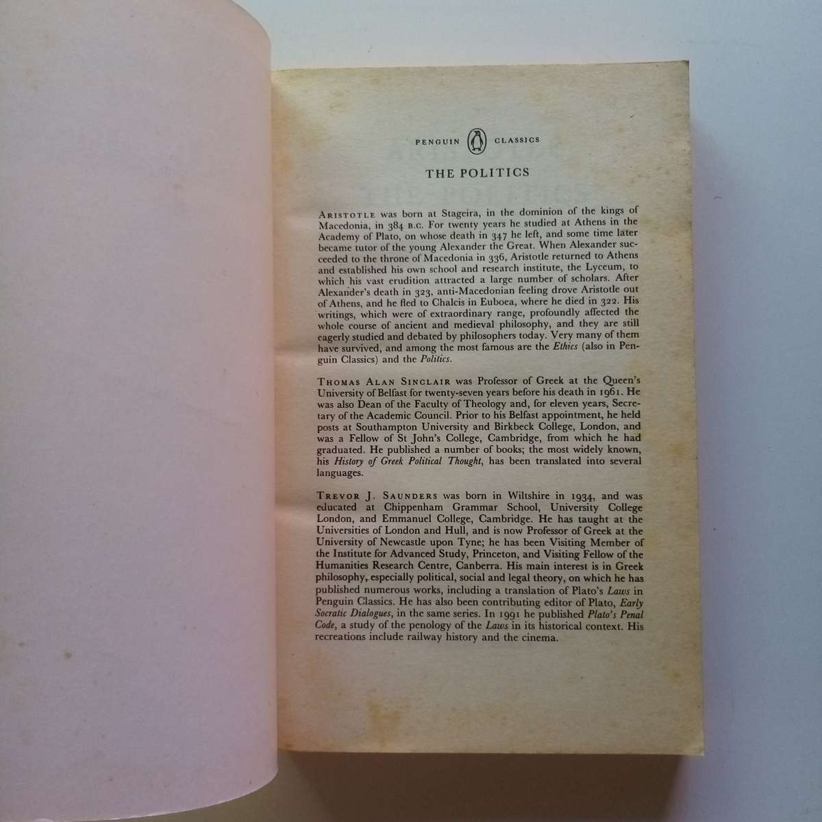 The Politics by Aristotle (Penguin Classics) - The Foundational Work on Government and Society