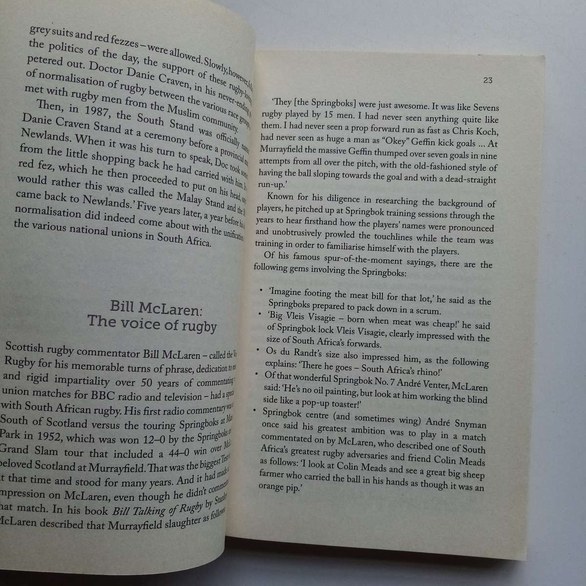 The Extraordinary Book of South African Rugby Book by Wim Van der Berg