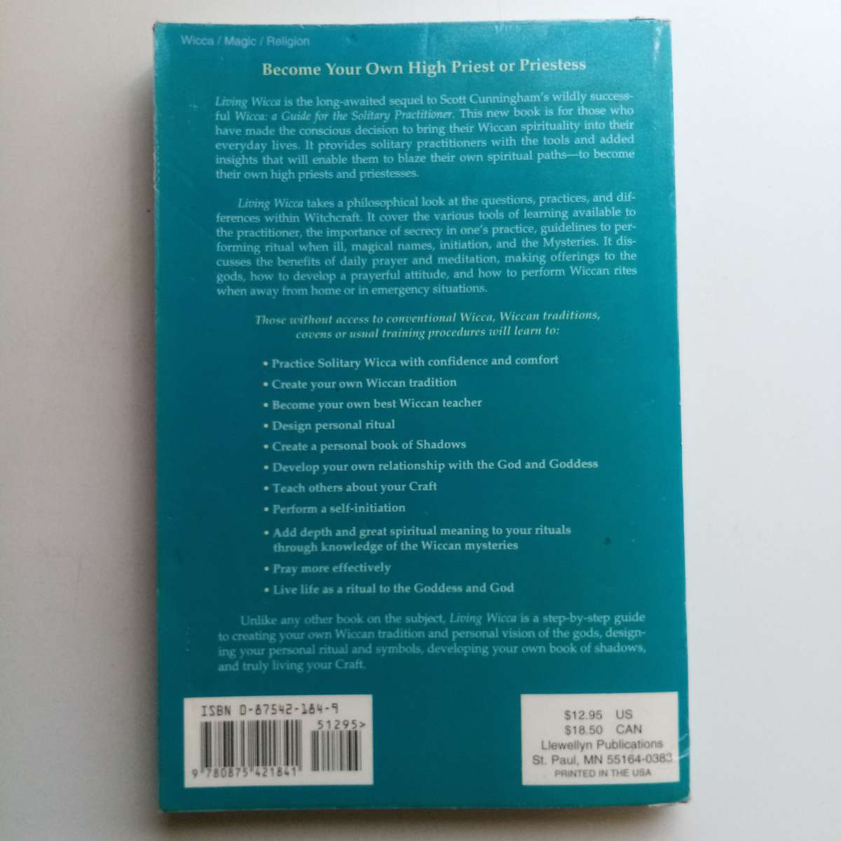 Living Wicca by Scott Cunningham, Guide for Solitary Practitioners, Rituals, Symbols, Initiation