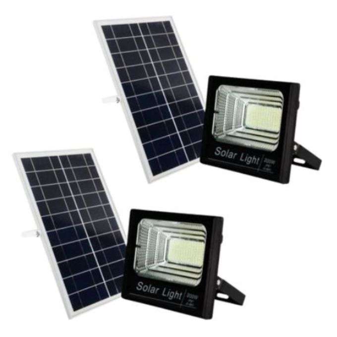 200W LED Solar Flood Light with Remote - Pack of 2 - Aerbes