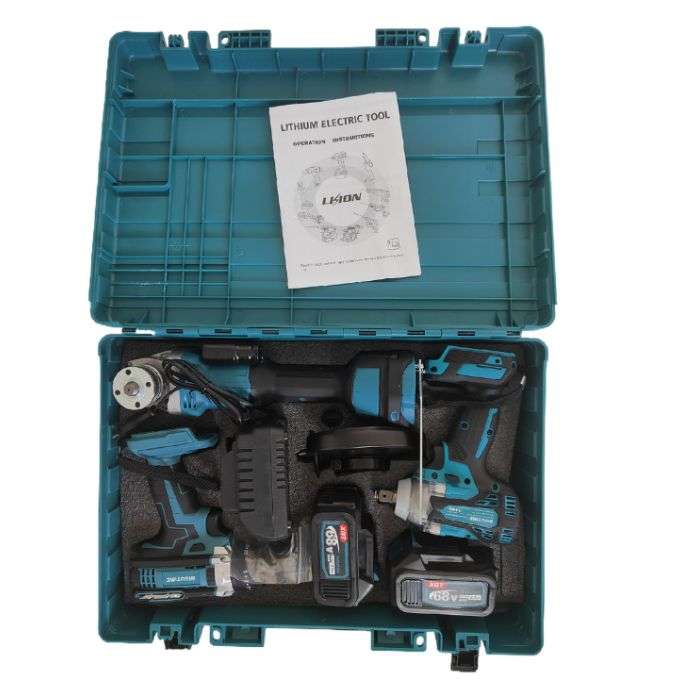 3 in 1 Cordless Power Combo Kit Impact Wrench Electric Drill Angel Grinder